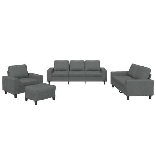 VIDAXL  4 Piece Sofa Set Dark Grey Fabric