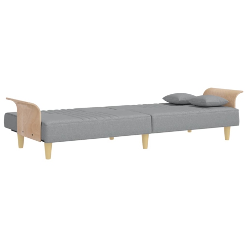 vidaXL Sofa Bed with Armrests Light Grey Fabric