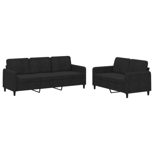 VIDAXL  2 Piece Sofa Set Velvet In Black