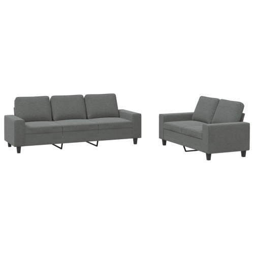 VIDAXL  2 Piece Sofa Set Dark Grey Fabric