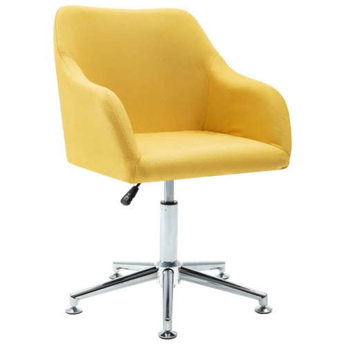 vidaXL Swivel Office Chair Yellow Fabric