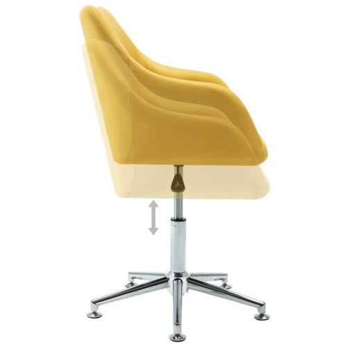 vidaXL Swivel Office Chair Yellow Fabric