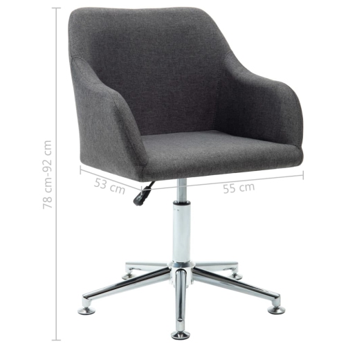 vidaXL Swivel Office Chair Dark Grey Fabric