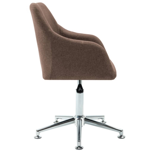 vidaXL Swivel Office Chair Brown Fabric