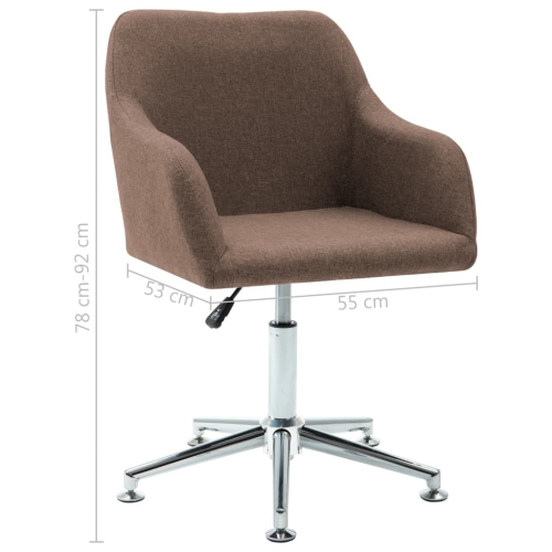 vidaXL Swivel Office Chair Brown Fabric