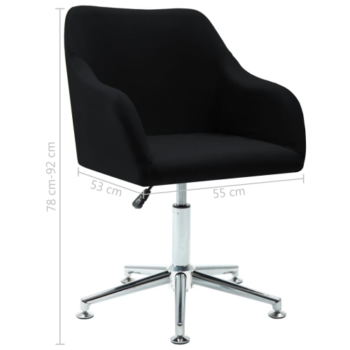 vidaXL Swivel Office Chair Black Fabric