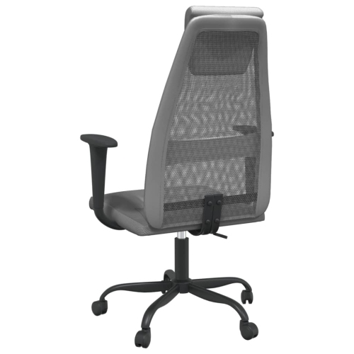 vidaXL Office Chair Grey Mesh Fabric and Faux Leather