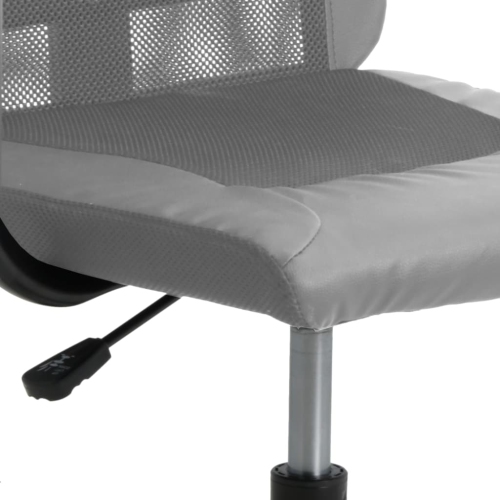 vidaXL Office Chair Grey Mesh Fabric and Faux Leather