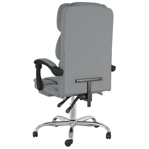 vidaXL Reclining Office Chair Light Grey Fabric