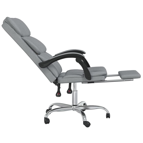 vidaXL Reclining Office Chair Light Grey Fabric