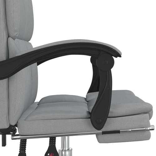 vidaXL Reclining Office Chair Light Grey Fabric
