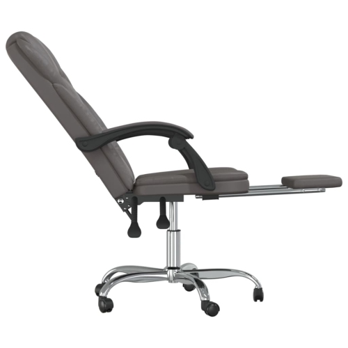 vidaXL Reclining Office Chair Grey Faux Leather