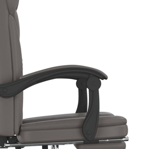 vidaXL Reclining Office Chair Grey Faux Leather
