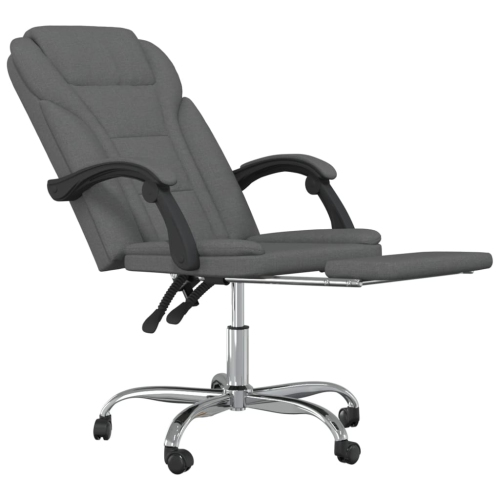 vidaXL Reclining Office Chair Dark Grey Fabric
