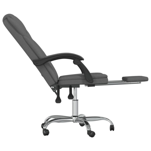 vidaXL Reclining Office Chair Dark Grey Fabric