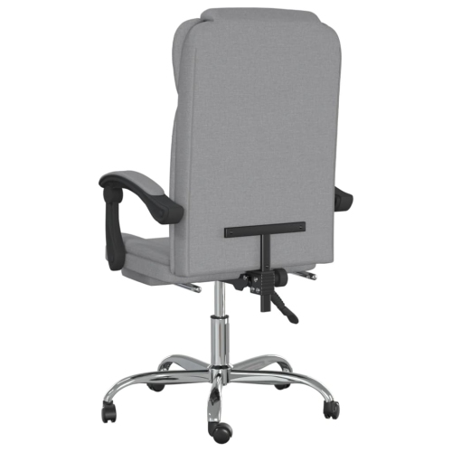 vidaXL Reclining Office Chair Light Grey Fabric