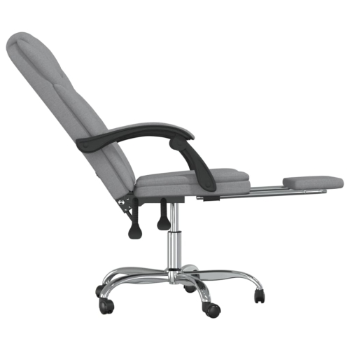 vidaXL Reclining Office Chair Light Grey Fabric