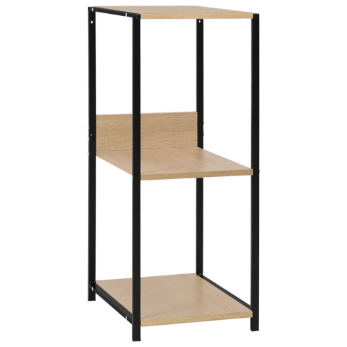 VIDAXL  Small Straight Book Shelf And Oak 33.5X39.6X79.7 Cm Engineered Wood In Black
