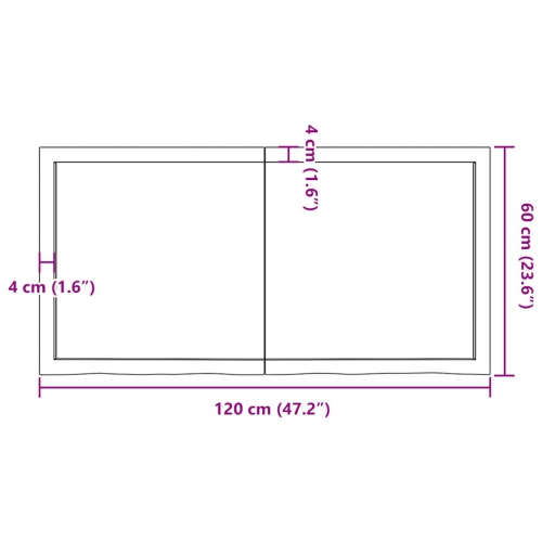 Tablette murale VisdaXL brun clair 120x60x(2-6) cm Chêne de bois massif traité