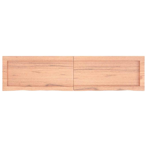 vidaXL Wall Shelf Light Brown 120x30x(2-4) cm Treated Solid Wood Oak