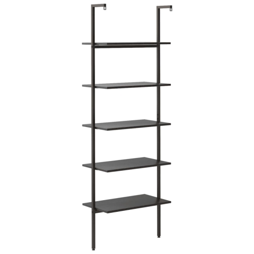 vidaXL 5-Tier Leaning Shelf Black 64x35x185 cm