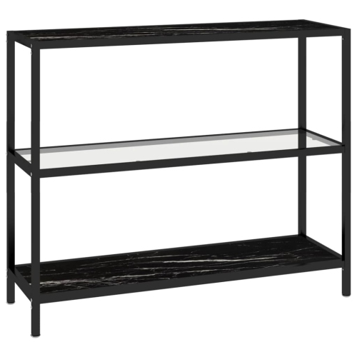 VIDAXL  Shelf Transparent And Black Marble 100X36X90 Cm Tempered Glass