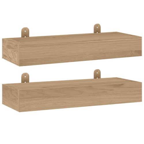 VIDAXL  Wall Shelves 2 PCs 40X15X4 Cm Solid Wood Teak