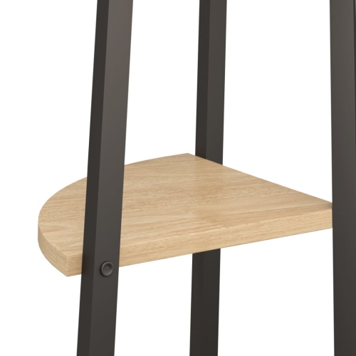 vidaXL 5-Tier Corner Shelf Light Brown and Black 45.5x31.5x180 cm