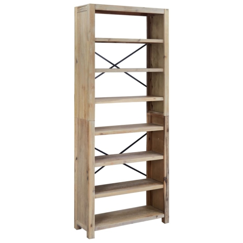 VIDAXL  7-Tier Bookcase 80X30X200 Cm Solid Wood Acacia