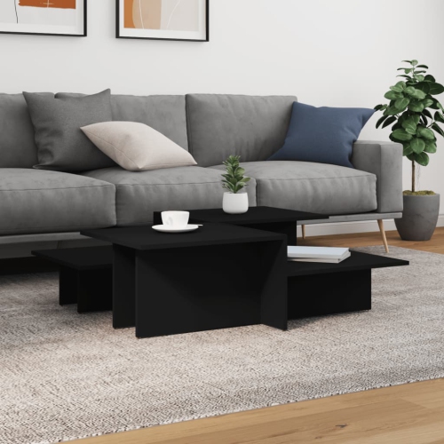 VIDAXL  Coffee Tables 2 PCs Black Engineered Wood