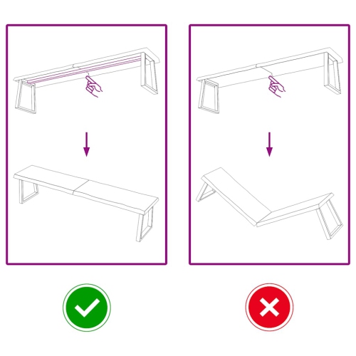 vidaXL Table Top Light Brown 180x40x(2-4)cm Treated Solid Wood Live Edge