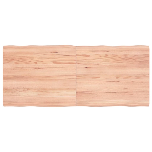 VidaXL dessus de table brun clair 140x60x(2-4)cm bois massif traité bord vivant