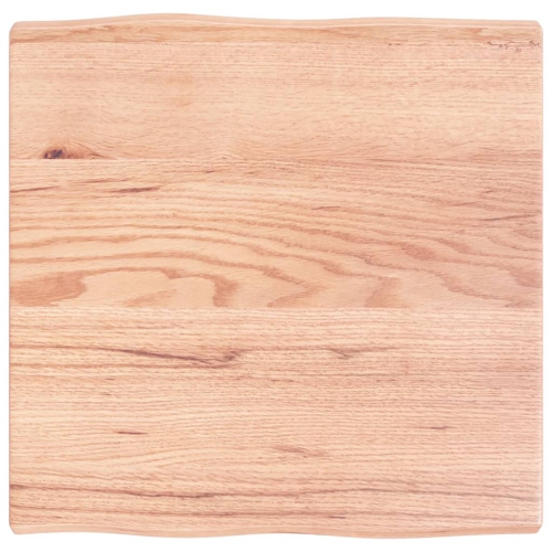 VIDAXL  Table Top 60X60X(2-4) Cm Treated Solid Wood Live Edge In Light Brown