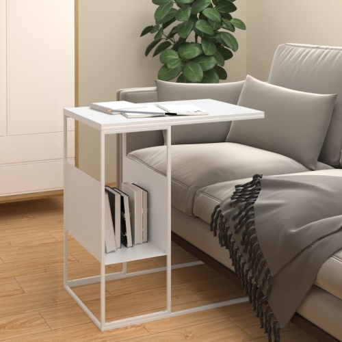 VIDAXL  Side Table White 55X36X59.5 Cm Engineered Wood