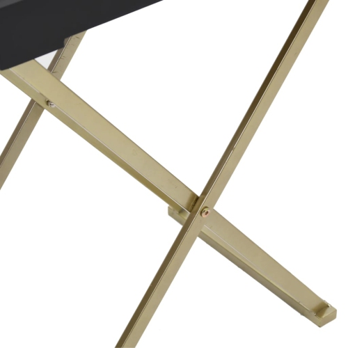 vidaXL Folding Table Gold and Black 48x34x61 cm MDF