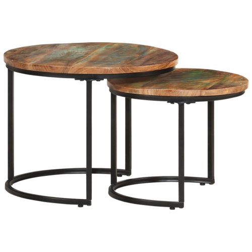 VIDAXL  Nesting Tables 2 PCs Solid Reclaimed Wood