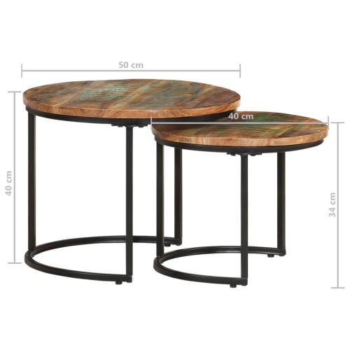 vidaXL Nesting Tables 2 pcs Solid Reclaimed Wood