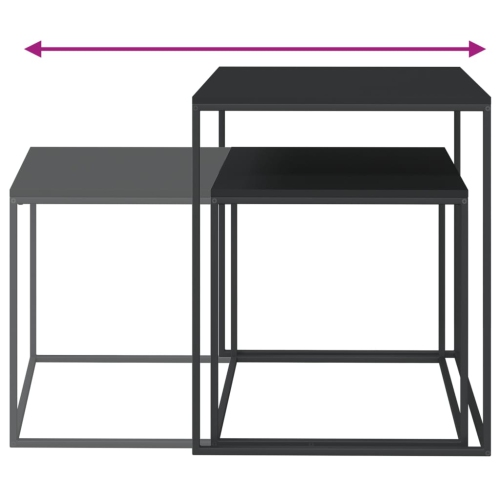 vidaXL Coffee Table Set 2 pcs Engineered Wood and Metal