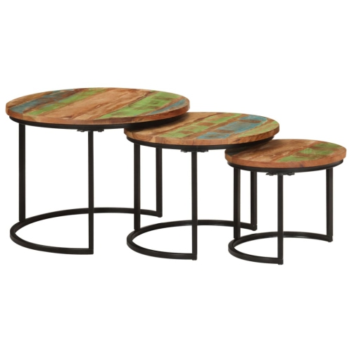 vidaXL Nesting Tables 3 pcs Solid Wood Reclaimed
