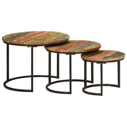 vidaXL Nesting Tables 3 pcs Solid Wood Reclaimed