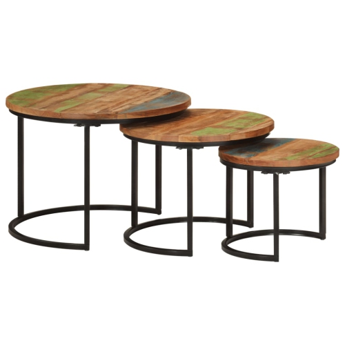 vidaXL Nesting Tables 3 pcs Solid Wood Reclaimed