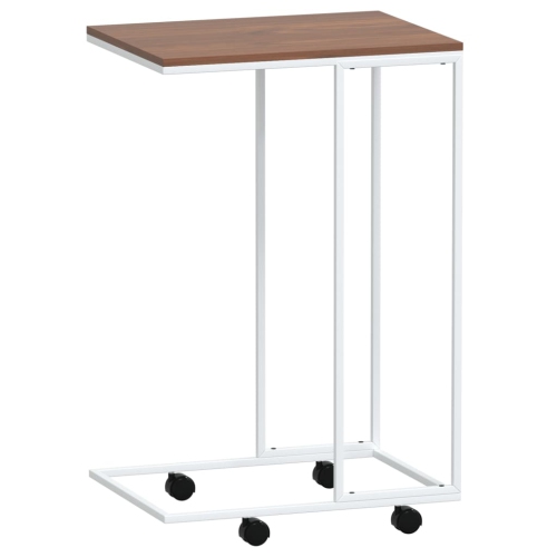 vidaXL Side Table with Wheels White 40x30x63.5 cm Engineered Wood