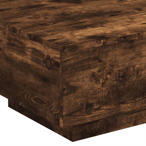 vidaXL Coffee Table with LED Lights Smoked Oak 55x55x31 cm