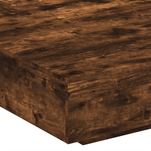 vidaXL Coffee Table with LED Lights Smoked Oak 100x100x31 cm