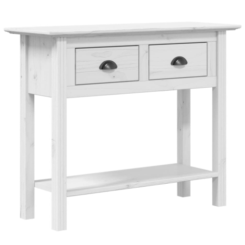 Table console blanche à MOTIF BODO DE vidaXL, 90 x 34.5 x 73&nbsp;cm, pin massif