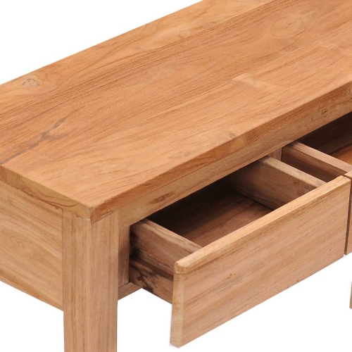 Table console VIdaXL en teck massif 110 x 35 x 35 po de 75 cm