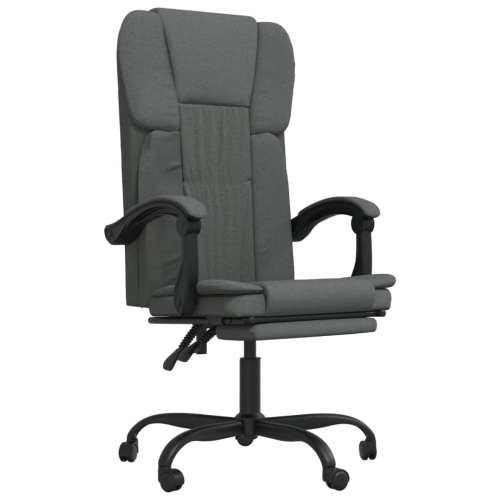 vidaXL Reclining Office Chair Dark Grey Fabric