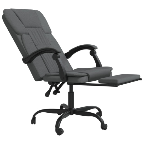 vidaXL Reclining Office Chair Dark Grey Fabric