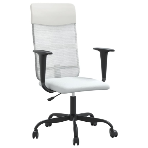 VIDAXL  Office Chair Height Adjustable Mesh Fabric And Faux Leather In White
