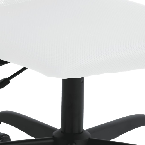 vidaXL Office Chair Height Adjustable White Mesh Fabric and Faux Leather